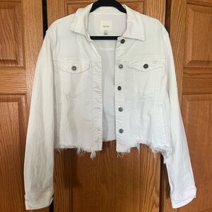 Hidden Cropped white Jean jacket